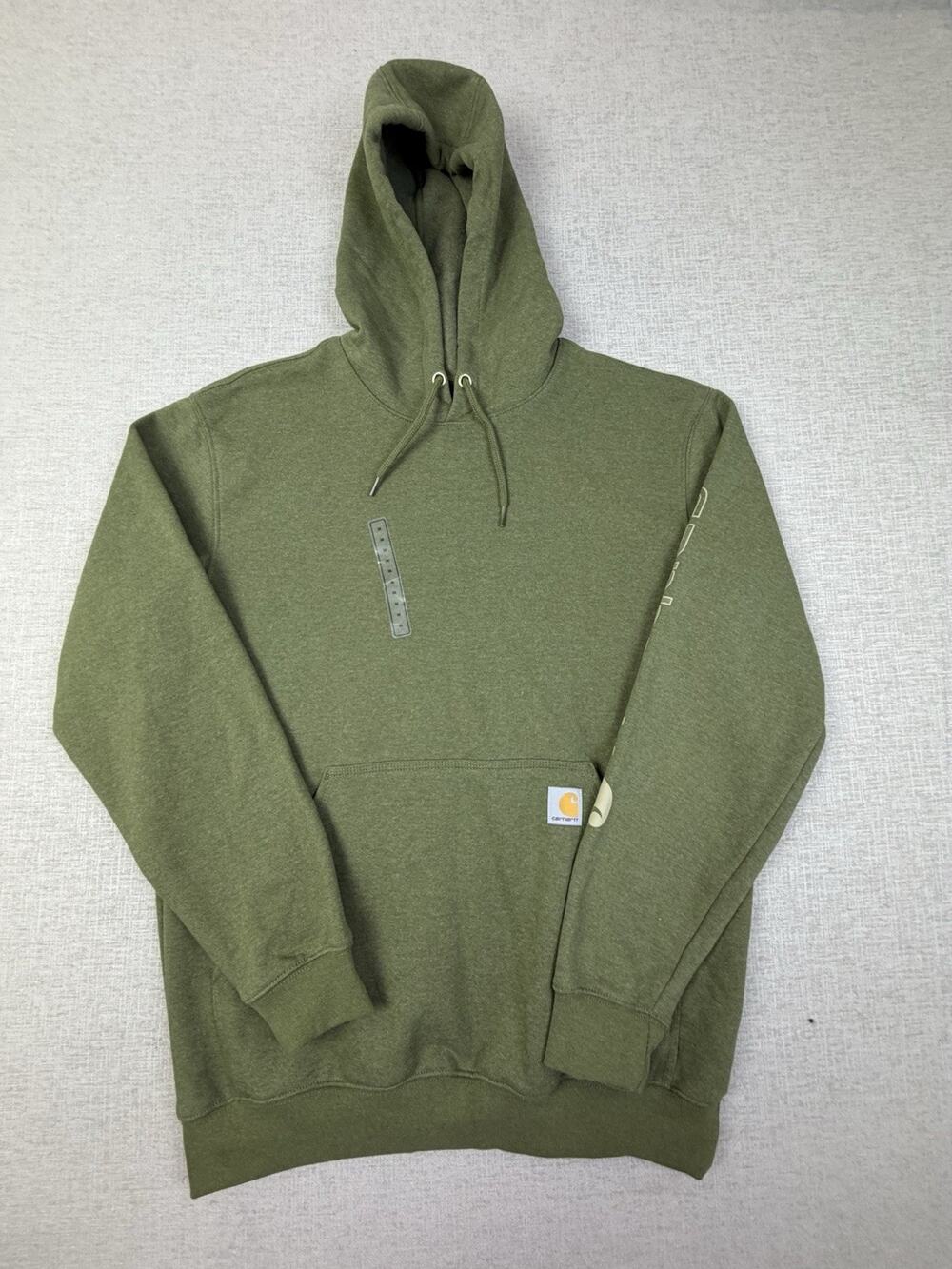 NWT Carhartt K288 Men’s Medium Olive Green Loose Fit Logo Hoodie - Picture 1 of 7
